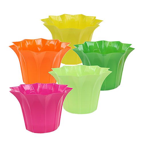 Floristik24 Plastic cachepot, assorted Ø12cm 10pcs