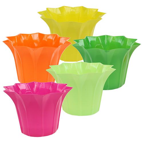 Floristik24 Plastic cachepot, assorted Ø14cm 10pcs