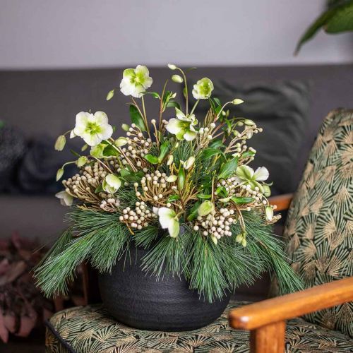 Product Planter Black Ceramic Flower Pot Ø23cm H19.5cm