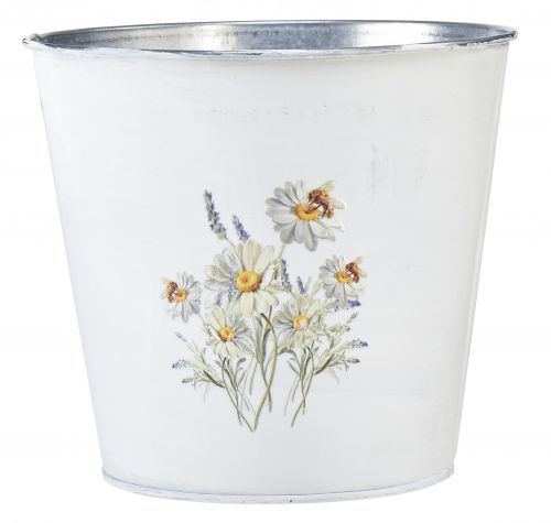 Product Planter white metal flower pot flowers Ø16cm H14.5cm
