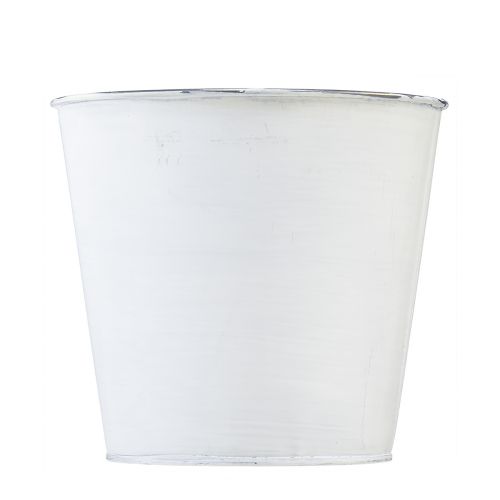 Product Flower pot metal planter white flowers 12.5cm H11.5cm