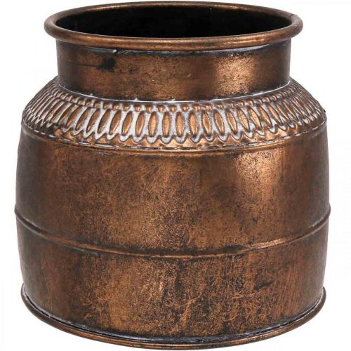 Product Planter large metal copper relief decorative planter Ø22cm H21cm