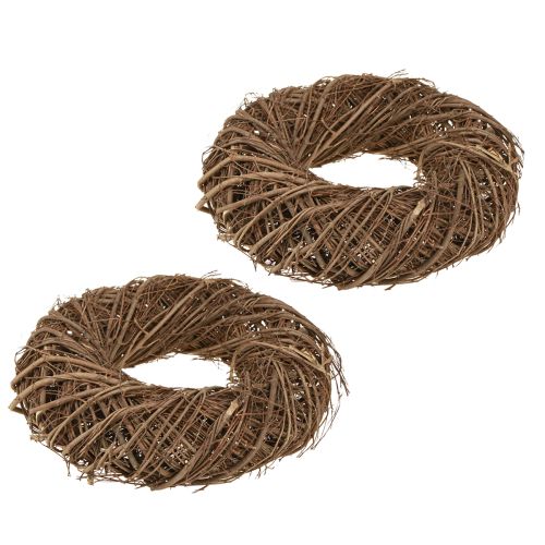 Product Elm wreath decorative wreath natural brown Ø23–25cm H6.5cm 2pcs