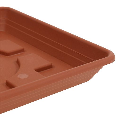Floristik24 Saucer Lara square 16cm x 16cm terracotta, 1pce