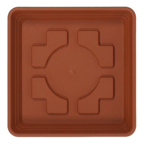 Floristik24 Saucer Lara square 16cm x 16cm terracotta, 1pce