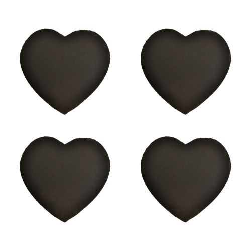 Valentine&#39;s Day Slate Heart Decorative Heart Black W16cm 4pcs