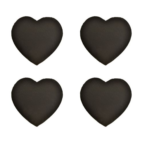 Floristik24 Valentine&#39;s Day slate heart decoration heart black W16cm 4 pcs