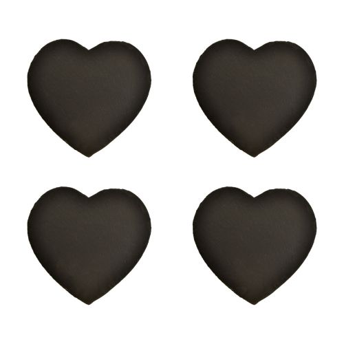 Product Valentine&#39;s Day Slate Heart Decorative Heart Black W16cm 4pcs