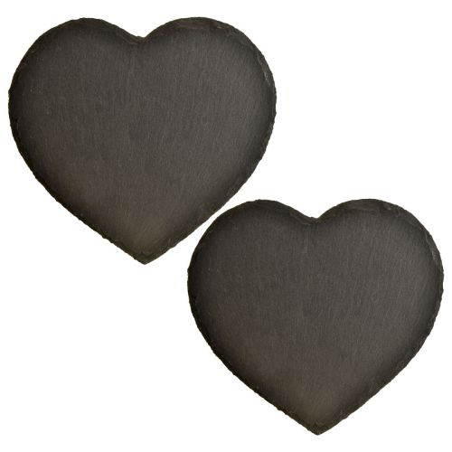 Valentine&#39;s Day Slate Heart Decorative Heart Black 25cm 2pcs