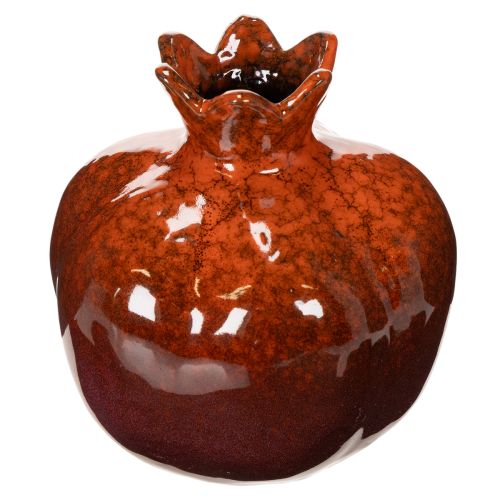 Ceramic Pomegranate Decoration Glossy Red 14cm