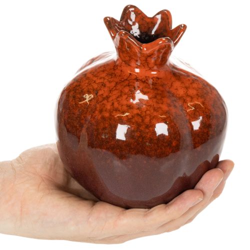 Ceramic Pomegranate Decoration Glossy Red 14cm | Floristik24.co.uk