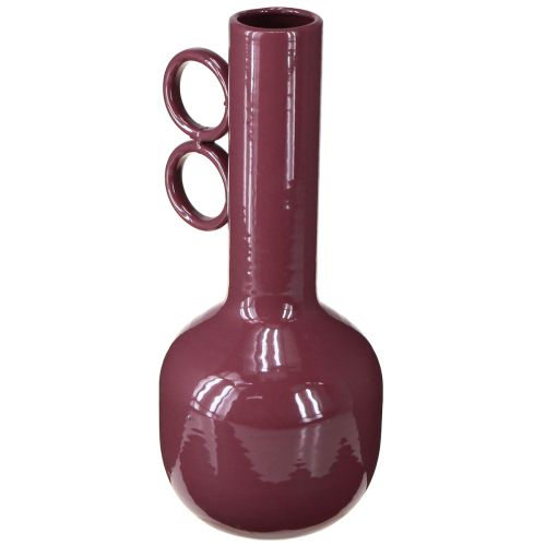 Floristik24 Modern, artistic vase with a long neck and round handles for stylish interiors, 24cm