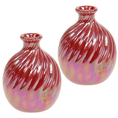 Floristik24 Vase, Mini Vase Mother of Pearl red Ø7,5cm H10cm 6pcs