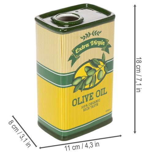 Product Ceramic decorative olive oil vase, perfect table decoration for dried flowers, 18cm