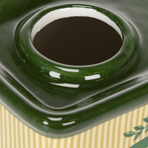 Product Ceramic decorative olive oil vase, perfect table decoration for dried flowers, 18cm