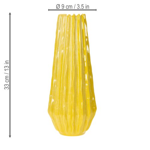Product Vase with grooved design for stylish interior decoration in the living room, 33cm