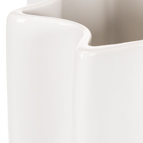 White Ribbed Ceramic Vase 24cm for Dried Flowers | Floristik24.co.uk
