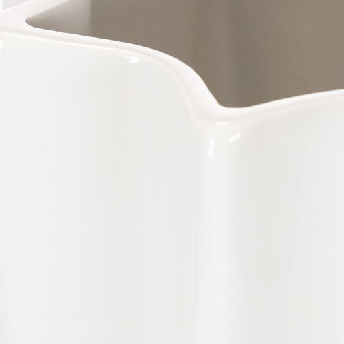 Tall White Ribbed Ceramic Vase 38cm for Artificial and Dried Flowers | Floristik24.co.uk