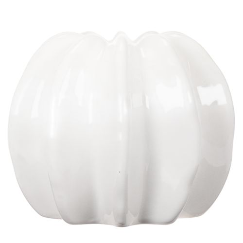 White Ceramic Pumpkin-Shaped Vase – 15cm for Home Decoration | Floristik24.co.uk