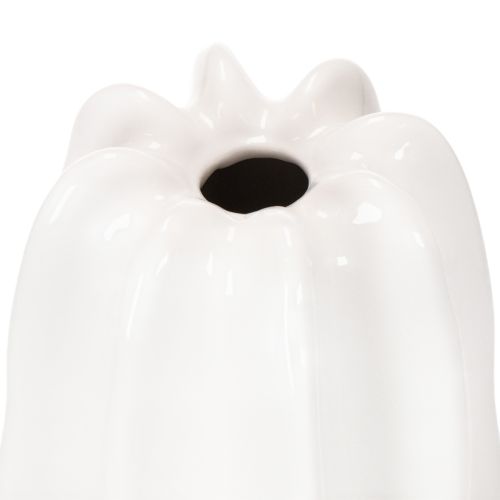 White Ceramic Ribbed Vase for Dried Flowers 40cm | Floristik24.co.uk