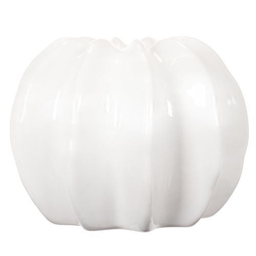 Glossy White Pumpkin Vase for Artificial and Dried Flowers, 19cm | Floristik24.co.uk