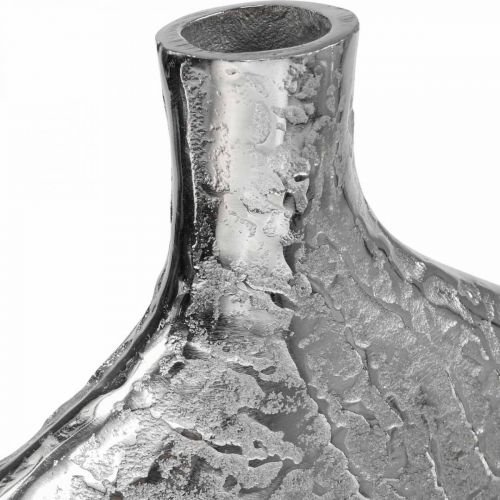 Product Decorative Vase Metal Hammered Flower Vase Silver 33x8x36cm