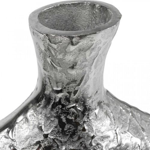 Product Decorative Vase Metal Hammered Flower Vase Silver 24x8x27cm
