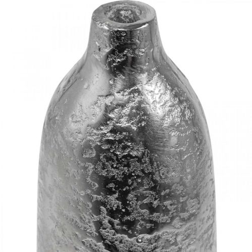 Product Decorative Vase Metal Hammered Flower Vase Silver Ø9.5cm H32cm