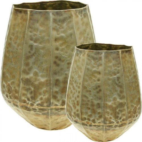 Floristik24 Decorative vase metal vase vintage brass Ø43/30cm set of 2