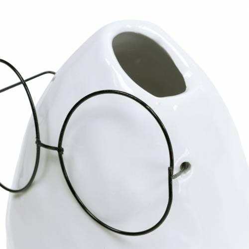 Product Vase with Glasses Easter Decoration Ceramic White Ø8.5cm H13cm 3 pcs