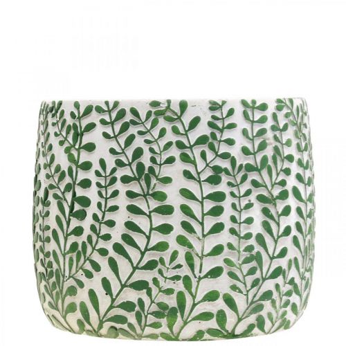 Floristik24 Ceramic pot with leaf tendrils, planter, planter Ø18cm H14.5cm