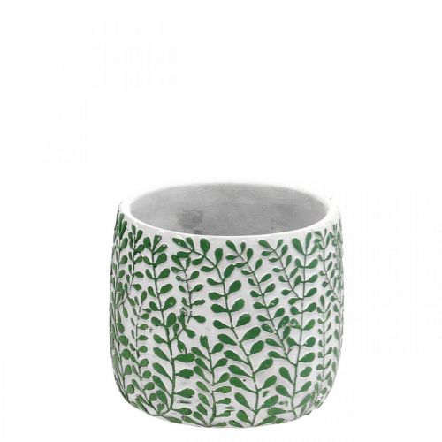 Floristik24 Ceramic flower pot, plant pot with leaf tendrils Ø14.5cm H12.5cm