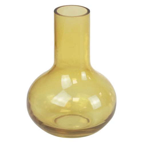 Floristik24 Vase yellow glass vase bulbous flower vase glass Ø10.5cm H15cm