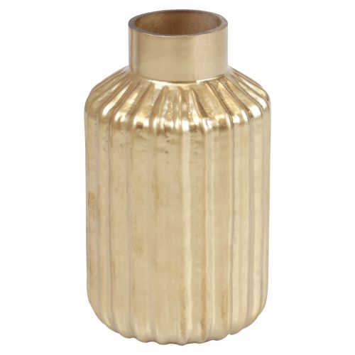 Vase gold glass vase with grooves flower vase glass Ø8cm H14cm