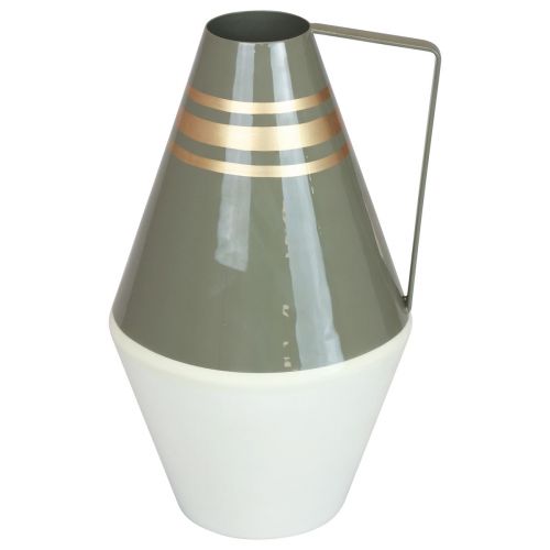 Floristik24 Vase metal handle grey/cream/gold vintage Ø19cm H31cm