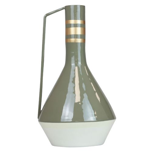 Product Vase Metal Handle Vintage Deco Jug Gray Gold Ø18cm H33cm