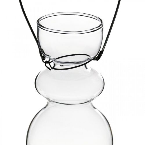 Product Mini glass vases for hanging bracket bulbous H11/11.5cm set of 2