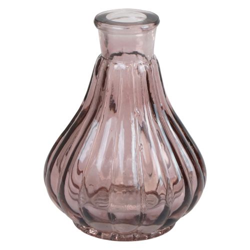 Floristik24 Vase pink glass vase bulbous decorative vase glass Ø8.5cm H11.5cm