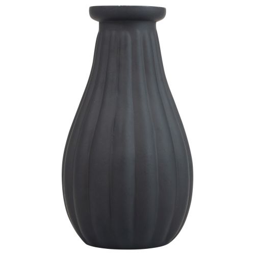 Product Vase black glass vase grooves decorative vase glass Ø8cm H14cm