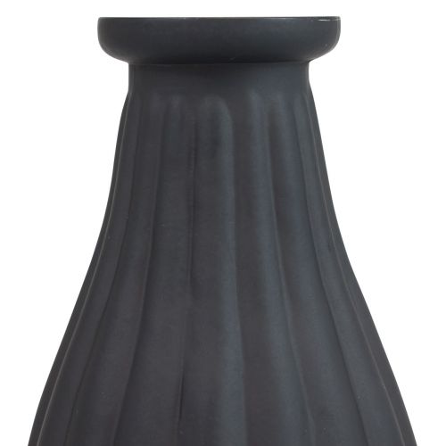 Product Vase black glass vase grooves decorative vase glass Ø8cm H14cm