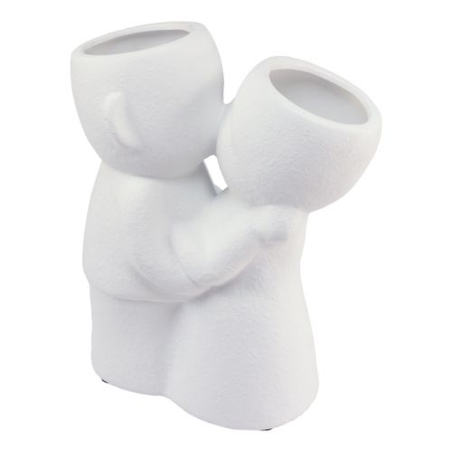Floristik24 Vase White Kissing Couple Double Vase Ceramic H29cm