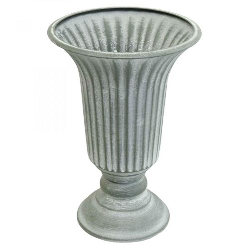 Floristik24 Decorative vase vintage cup vase goblet vase gray H21.5cm Ø15cm