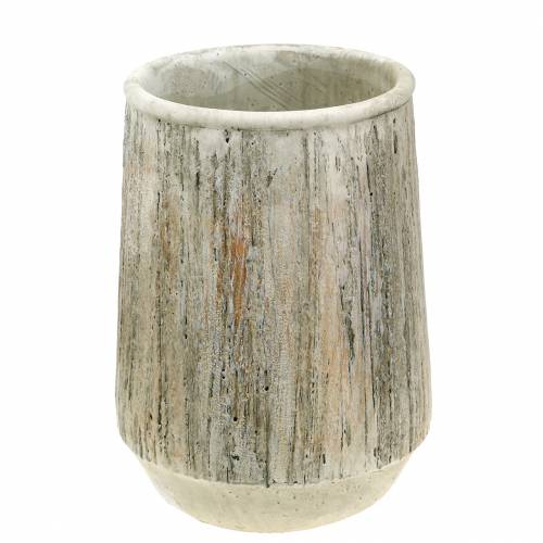 Floristik24 Planter vase concrete wood design Ø15cm