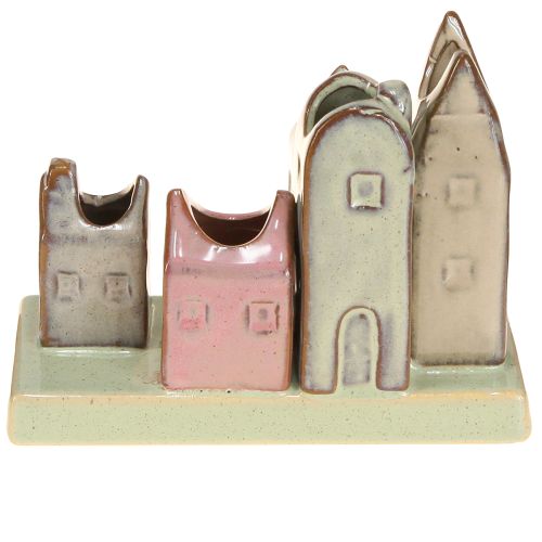 Product Mini vase set, colorful houses for table decoration, 14cm