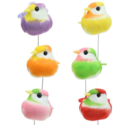 Floristik24 Birds on wire colored 8cm 12pcs