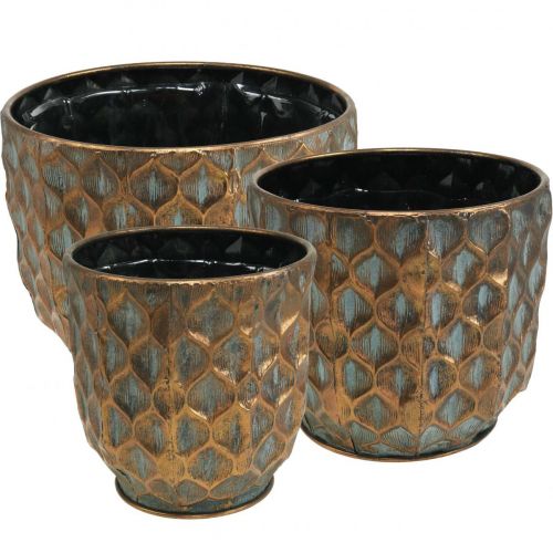 Floristik24 Vintage flower pot cachepot copper colored Ø22/28/35cm set of 3