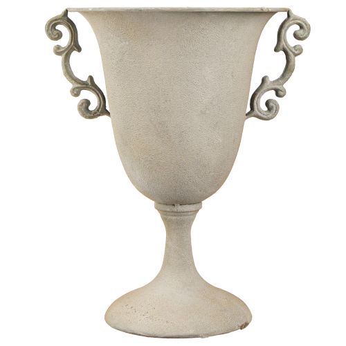 Product Vintage decorative trophy with handles metal decoration grey H30cm