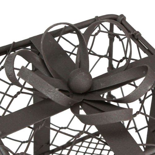 Floristik24 Vintage Wire Basket Gift Metal Grey 10.5/7.5cm Set of 2