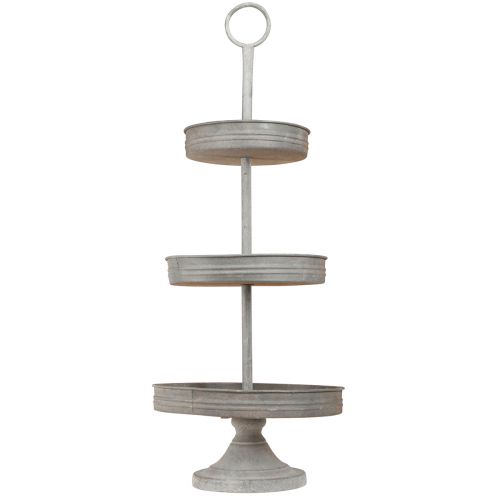 Product Vintage etagere metal gray 3 tiers Ø30.5cm H78cm