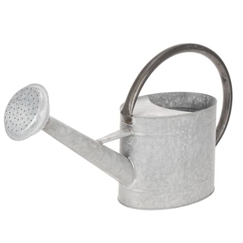Vintage metal watering can, silver-grey, stylish garden decoration, flower vase, L53cm H29cm buy online | Floristik24.co.uk